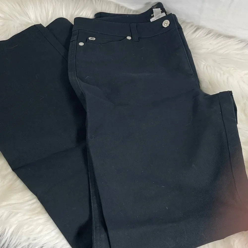 Escada NWOT Black High Waist Straight Leg‎ Jeans Sz 38/US 8